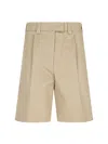 Miu Miu Logo Shorts In Beige