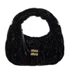 Miu Miu Women Black Velvet Mini Wander Handbag In Black