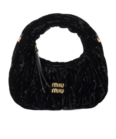 MIU MIU WANDER VELVET HOBO MINI BAG
