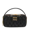 Miu Miu Logo Shoulder Bag In Black