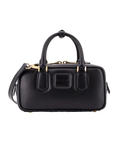 Miu Miu Logo Shoulder Bag In Brown