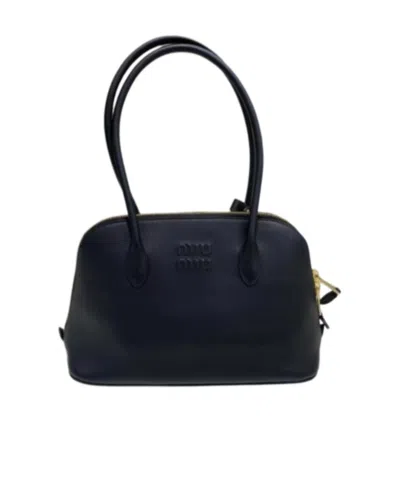 Miu Miu Logo Shoulder Bag In Black