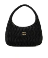 Miu Miu Black Nappa Leather Wander Shoulder Bag In Black