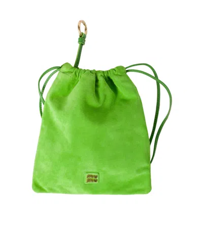 Miu Miu Logo Shoulder Bag In Mela