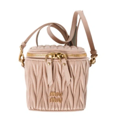 Miu Miu Logo Shoulder Bag In Pink