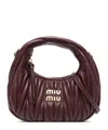 Miu Miu Logo Shoulder Bag In Red
