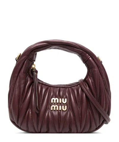Miu Miu Logo Shoulder Bag In Red