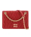 Miu Miu Logo Shoulder Bag In Red