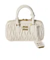 Miu Miu Zip Quilted Leather Top-handle Bag In White