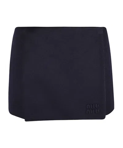 Miu Miu Logo Skirt In Animal Print