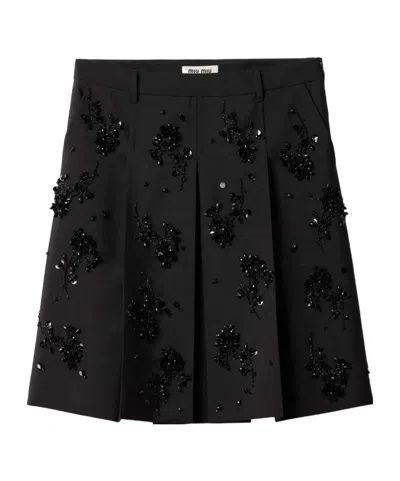 Miu Miu Logo Skirt In Black