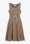 Miu Miu Mini Silk Dress Waist Drawstring