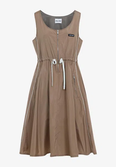 MIU MIU LOGO SLEEVELESS MINI DRESS