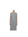 Miu Miu Logo Sleeveless T-shirt In Gray