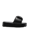 Miu Miu Logo Slippers In Black