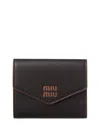 Miu Miu Small Leather Wallet In Black