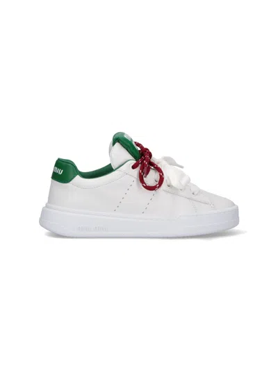 Miu Miu Logo Sneakers In White