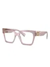 Miu Miu Logo Square-frame Glasses In Pink