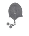 Miu Miu Cozy Knit Beanie Hat With Ear Flaps In Gray