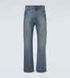 Miu Miu Logo Straight Jeans In Blue