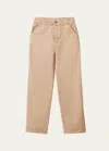 Miu Miu Logo Straight Leg Pants In F0627 Albino