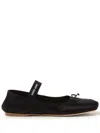 Miu Miu Satin Ballet Flats In Black