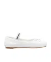 Miu Miu Leather Mary Jane Ballerina Flats In White