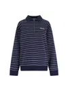 Miu Miu Striped Cotton Sweatshirt With Pointed Collar