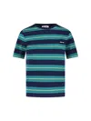 Miu Miu T-shirt Aderente In Cotone A Righe In Blue