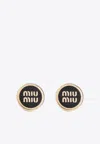 Miu Miu Round Shape Enameled Metal Earrings
