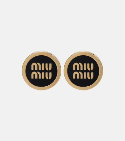 Miu Miu Logo Stud Earrings