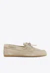 Miu Miu Suede Calf Leather Loafers Women In Neutral