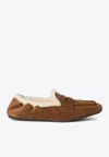 Miu Miu Suede Loafers With Flat Rubber Sole In Brown