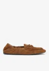 Miu Miu Loafers With Back Elasticated Detail In Brown