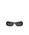 Miu Miu Rectangle-frame Tinted Sunglasses In Black