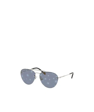 Miu Miu Logo Sunglasses In Blue