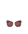 Miu Miu Logo Sunglasses In Brown