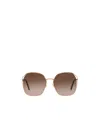 Miu Miu Womens Gold Mu 52ws Square-frame Metal Sunglasses In Brown
