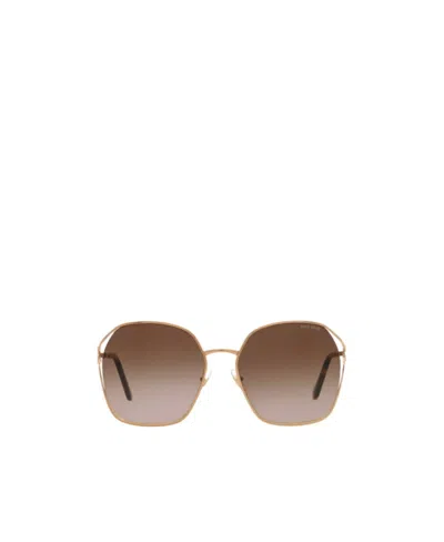 Miu Miu Logo Sunglasses In Brown