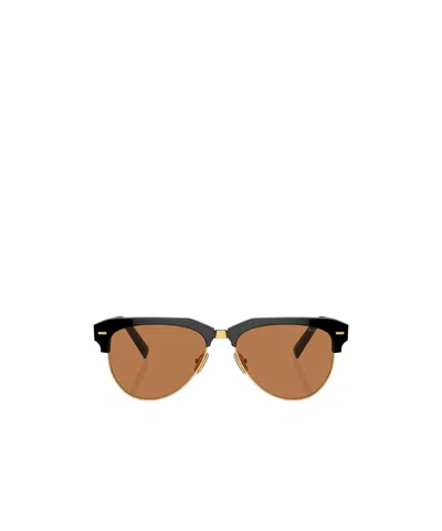 Miu Miu Logo Sunglasses In Brown