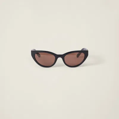 Miu Miu Logo Sunglasses In Black