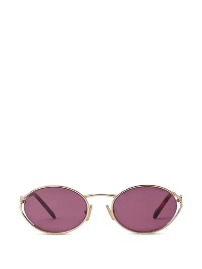 Miu Miu Logo Sunglasses In Brown