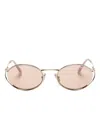 Miu Miu Metal Oval Sunglasses, 54mm In Gold