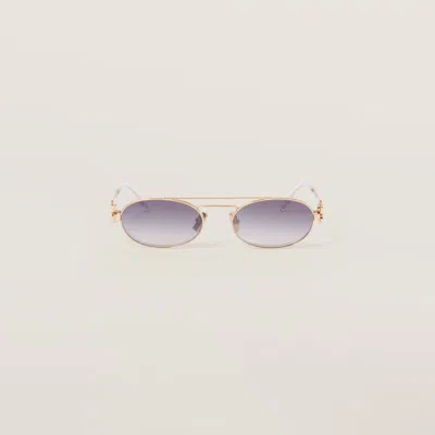 Miu Miu Logo Sunglasses In Gradient Iris Lenses