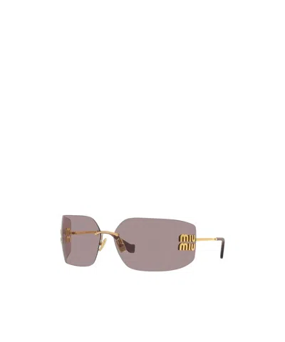 Miu Miu Logo Sunglasses In Gray