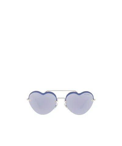 Miu Miu Logo Sunglasses In Gray