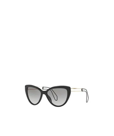 Miu Miu Logo Sunglasses In Gray