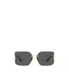 Miu Miu Mu 54ys 80 Rimless Titanium Wrap Sunglasses In Gray