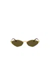 Miu Miu Womens Gold Mu 56zs Irregular-frame Metal Sunglasses In Green
