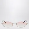 Miu Miu Womens Gold Mu A54s Oval-frame Metal Sunglasses In Neutral